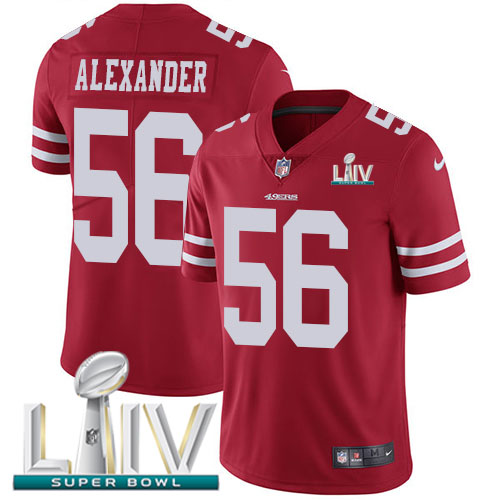 San Francisco 49ers Nike #56 Kwon Alexander Red Super Bowl LIV 2020 Team Color Men Stitched NFL Vapor Untouchable Limited Jersey->youth nfl jersey->Youth Jersey